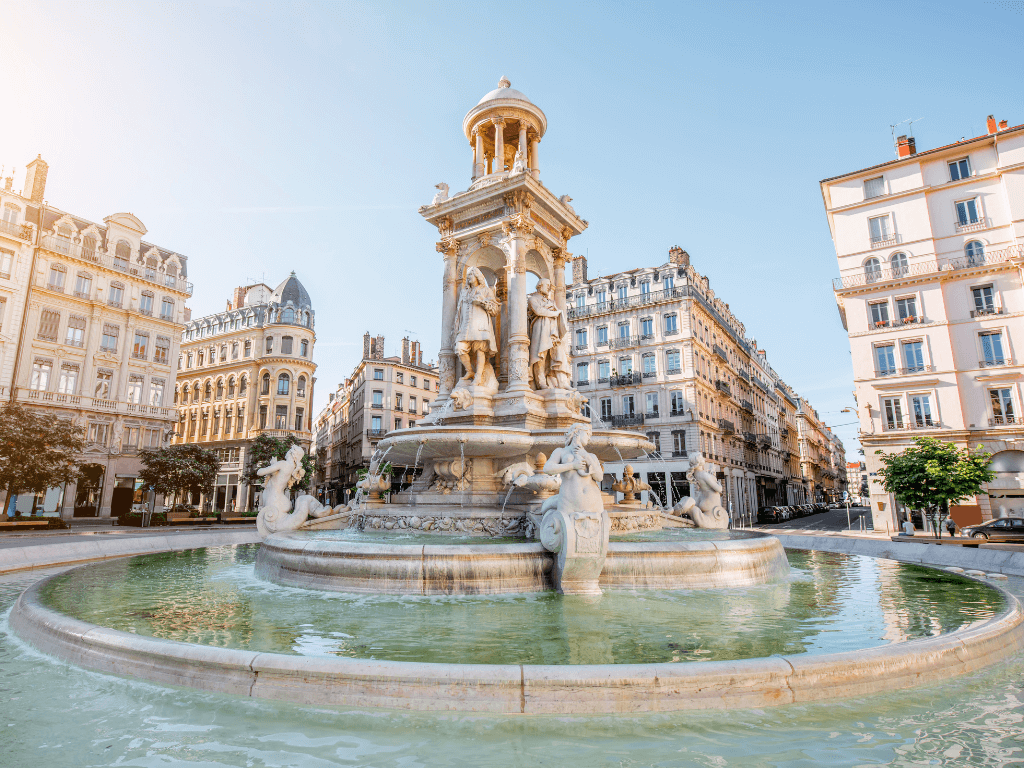 Lyon, France fountain