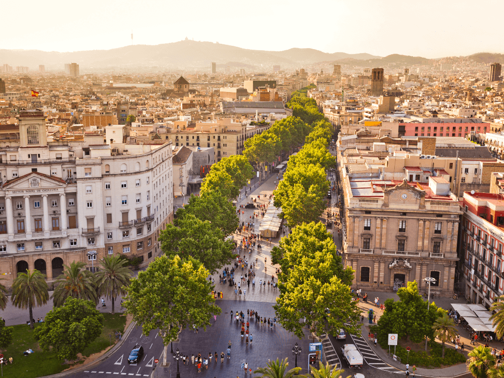 Barcelona, Spain aerial view