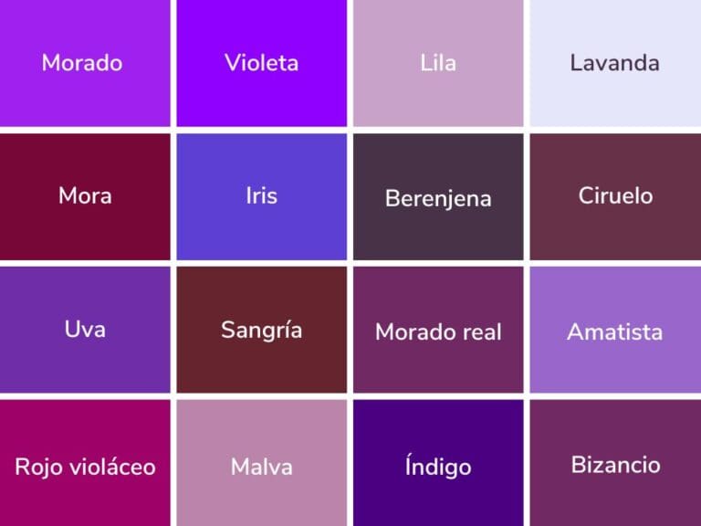 30+ Different Shades of Purple in Spanish (w/Hex Codes)