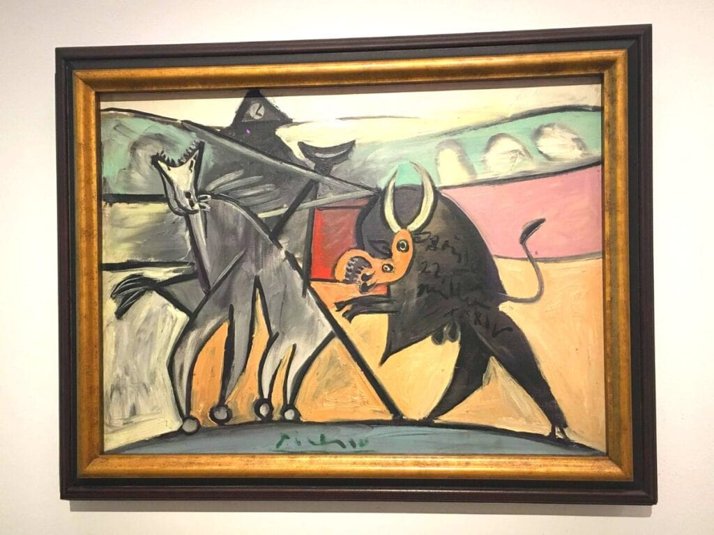 Picasso painting of a bull taken at a museum in Bilbao